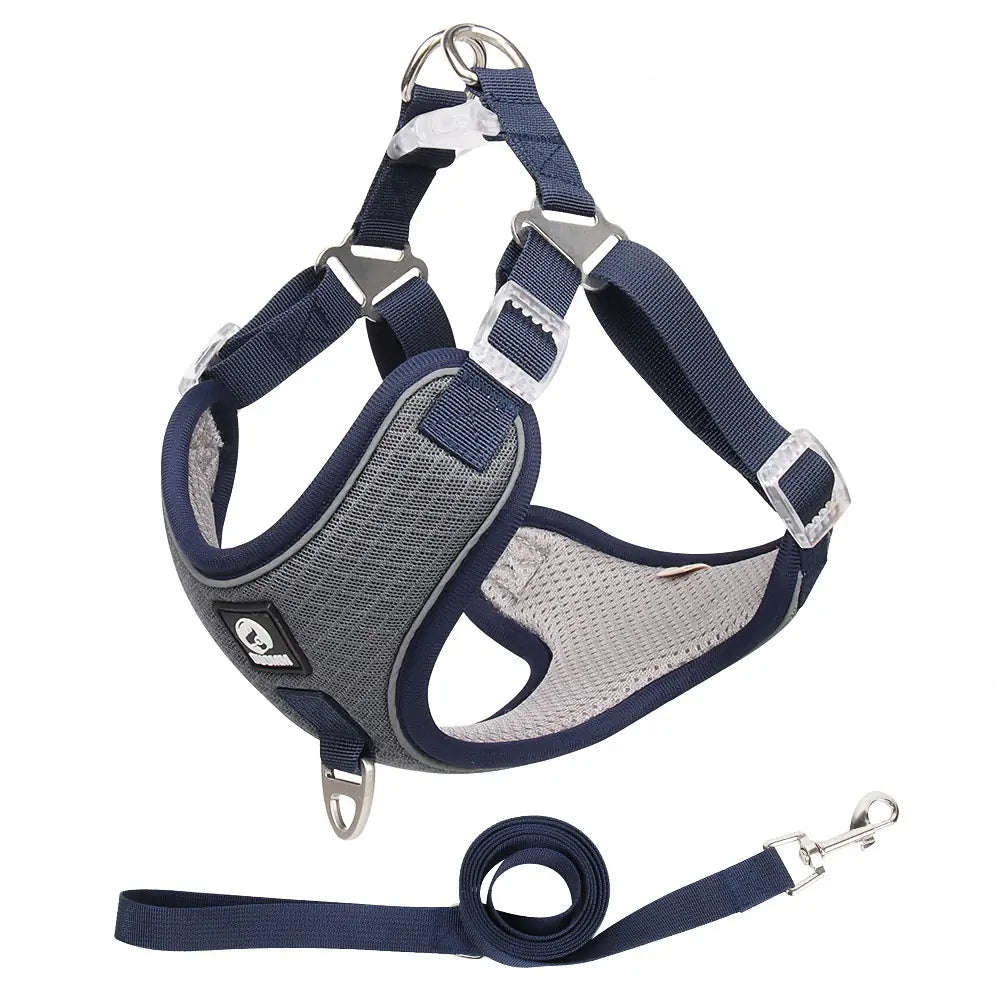 Adjustable Breathable Pet Harness with Leash