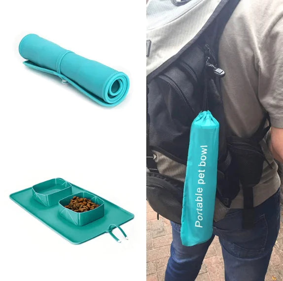 Portable Outdoor Travel Folding Silicone Pet Bowl