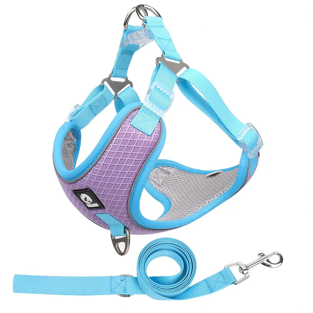 Adjustable Breathable Pet Harness with Leash