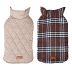 Waterproof Reversible Plaid Dog Jacket for Pets